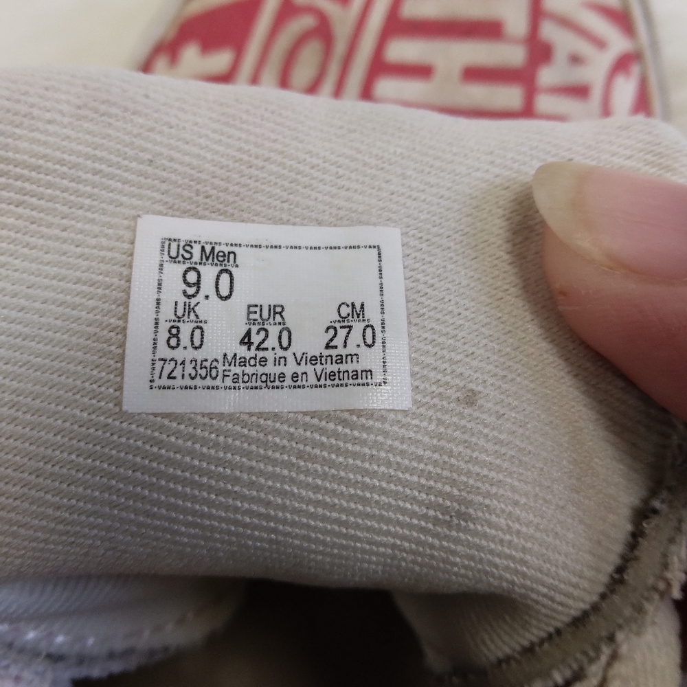 SHOES Vans Off the Wall logo print shoes, men's 9. - Picture 6 of 16